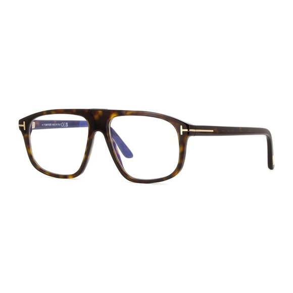 TOM FORD EYEGLASSES FT5901-B 052 Dark Havana / Clear Blue Light Block 55mm - Picture 1 of 5